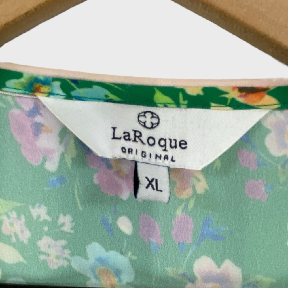 La Roque Green Meadow Floral Wren Wrap Dress Size XL - Picture 5 of 8